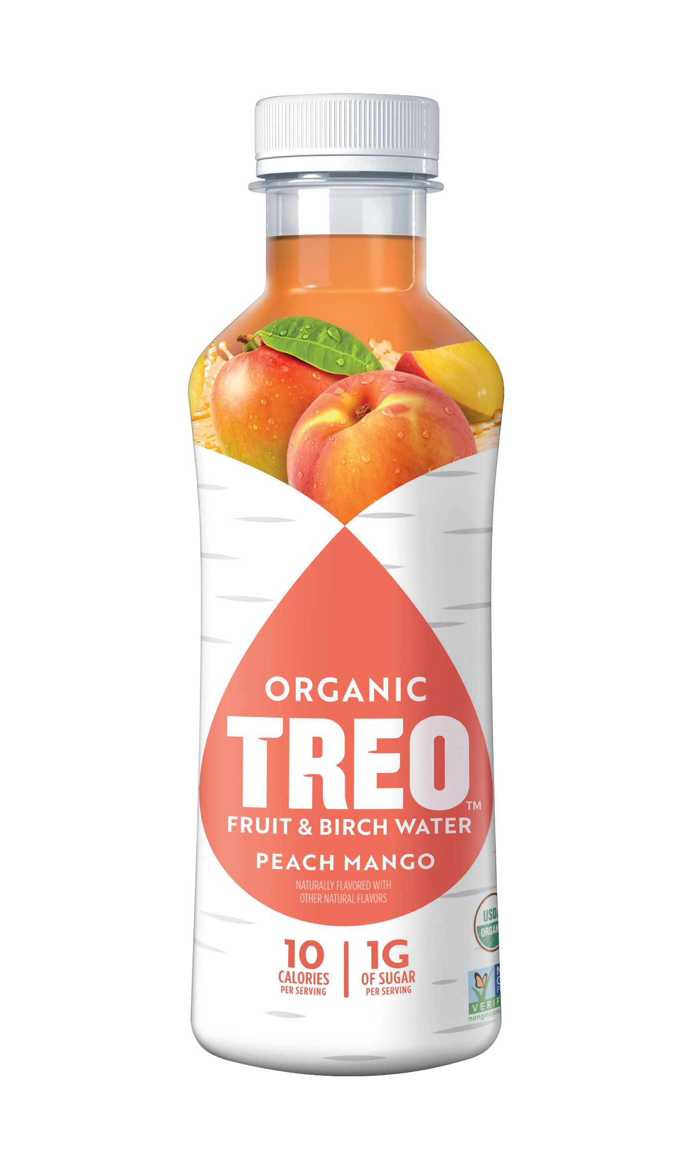 Treo Fruit & Birch Water Drink, Strawberry, USDA Organic, Non-GMO Project  Verified, Vegan, Gluten-Free, 10 Calories & 1g of Sugar Per Serving, 16 fl
